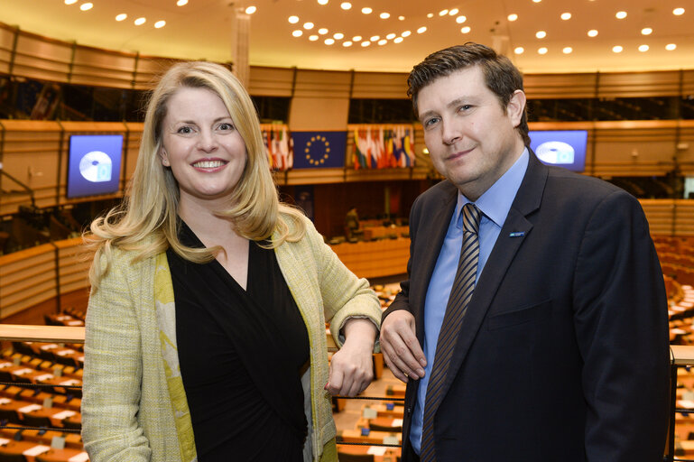 Photo 14 : MEPs Emma McCLARKIN and Andrew LEWER in Brussels