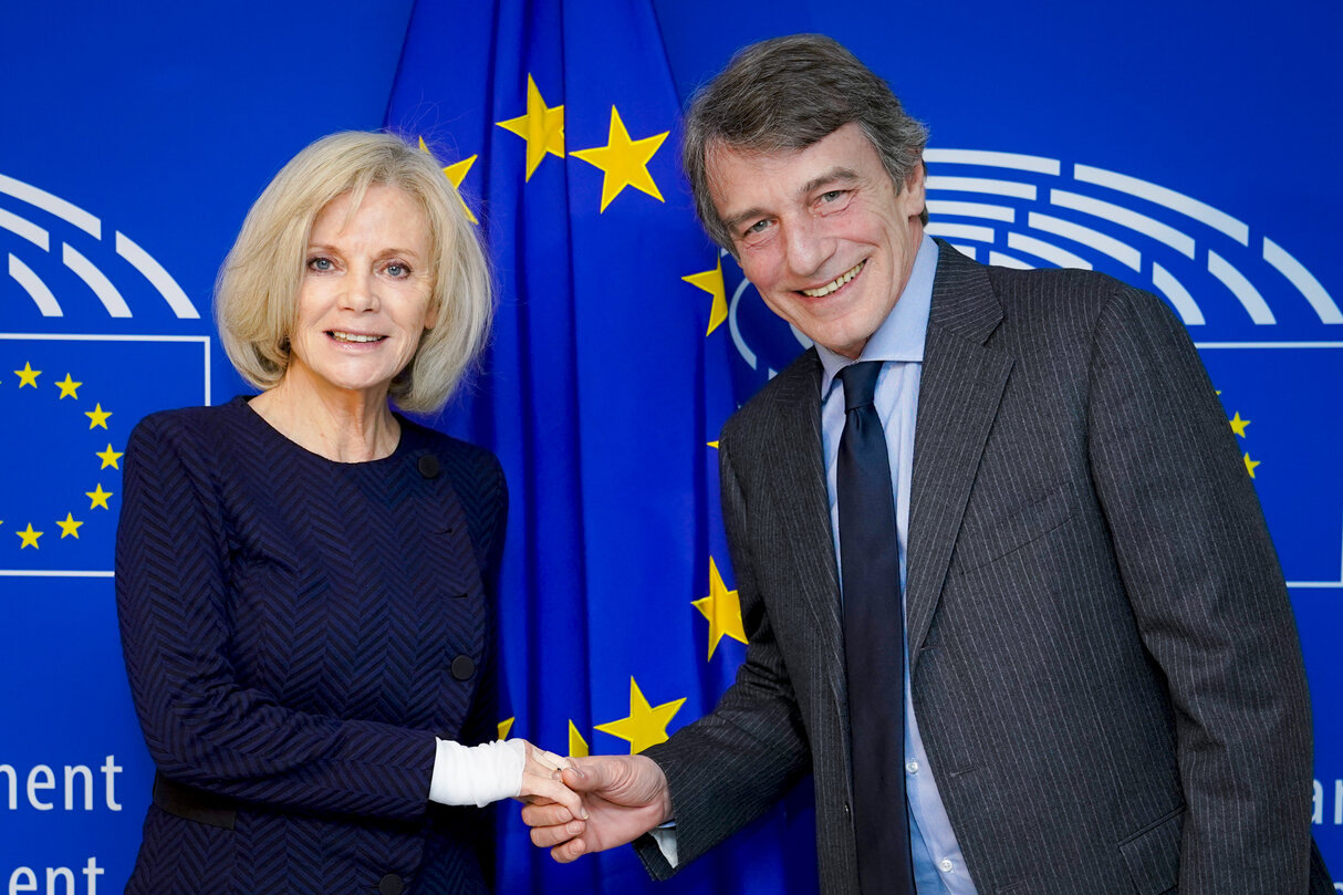 David SASSOLI, EP President meets with Elisabeth GUIGOU, President of the Anna Lindh Foundation