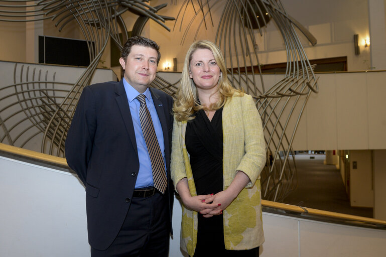 Photo 12 : MEPs Emma McCLARKIN and Andrew LEWER in Brussels