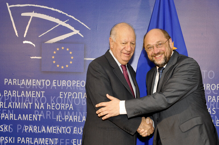 Martin SCHULZ - EP President meets with Ricardo LAGOS, UN Special Envoy on Climate Change (and former President of Chile)