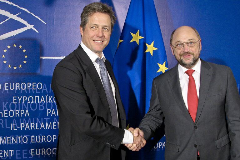 Martin SCHULZ - EP President meets with the actor Hugh GRANT