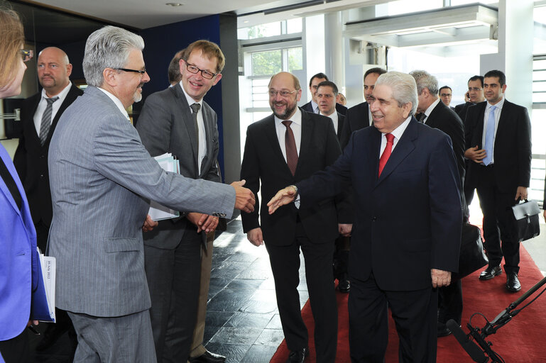 Fotografi 2: Welcoming of the President of Cyprus at the European Parliament in Strasbourg