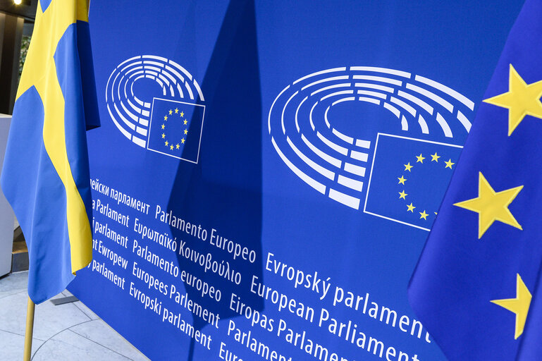 Fotografie 6: Official visit of the Prime Minister of Sweden to the European Parliament in Strasbourg.   Martin SCHULZ - EP President welcomes Stefan LOFVEN - Swedish Prime Minister