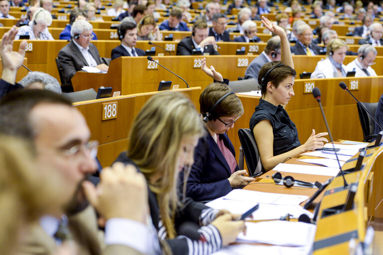 Fotografija 22: Plenary session week 21 2016 in Brussels.     Votes