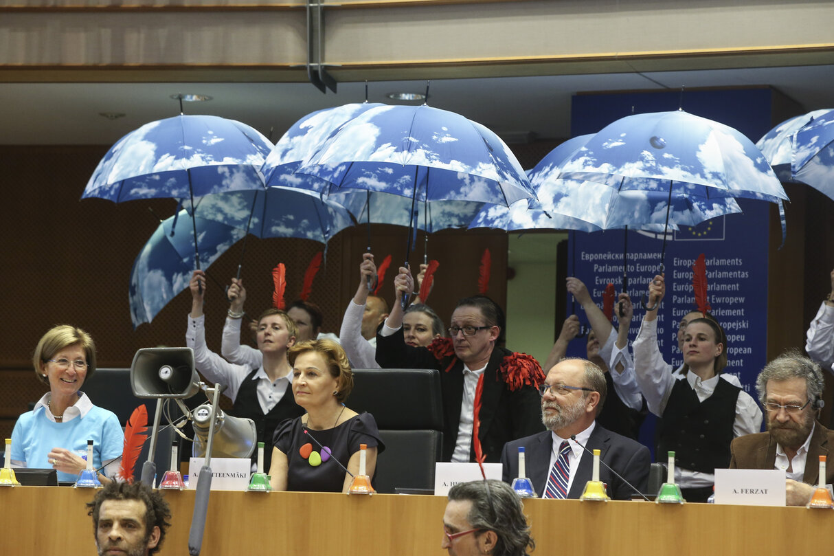 Europe Day 2016 in Brussels. The European  Parliament opens its doors to the public - Opening session