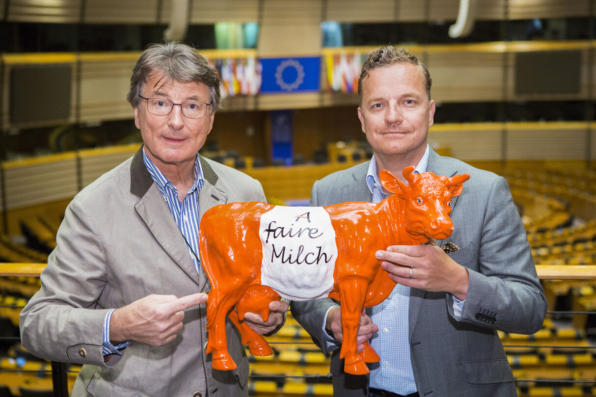 MEPs Franz OBERMAYR and Georg MAYER in the European parliament in Brussels