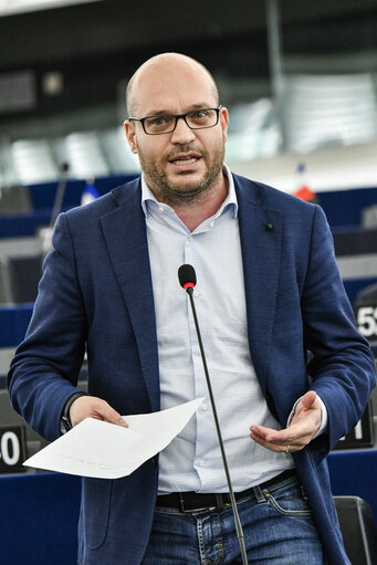 Foto 2: Lorenzo FONTANA MEP speaks in plenary session - Week 20  2017 in Strasbourg