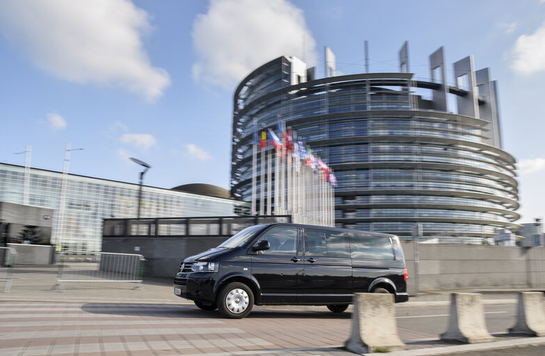 EP Official Vehicles at the European Parliament in Strasbourg