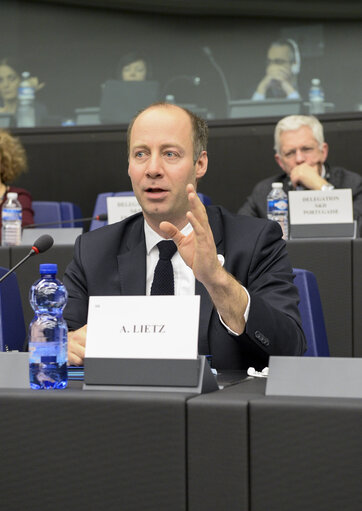 MEP Arne LIETZ takes part in a S&D group meeting