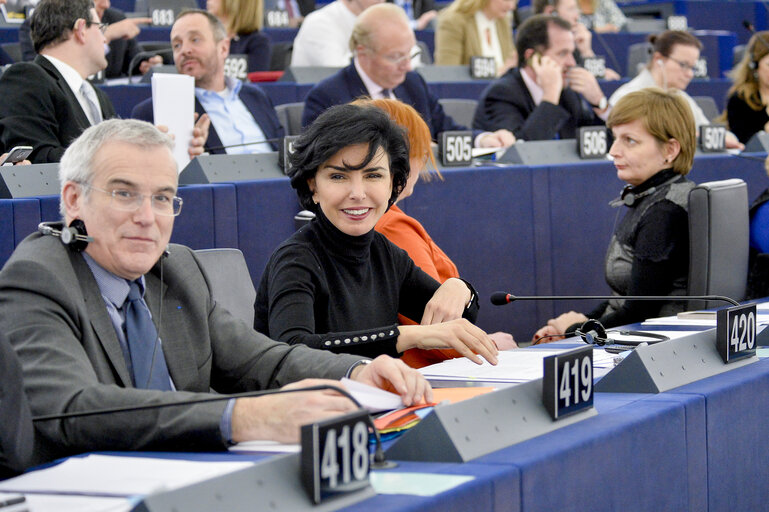 Fotogrāfija 11: Rachida DATI in plenary session week 10  2016 in Strasbourg