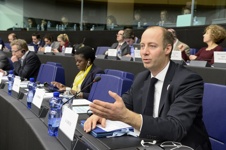 MEP Arne LIETZ takes part in a S&D group meeting