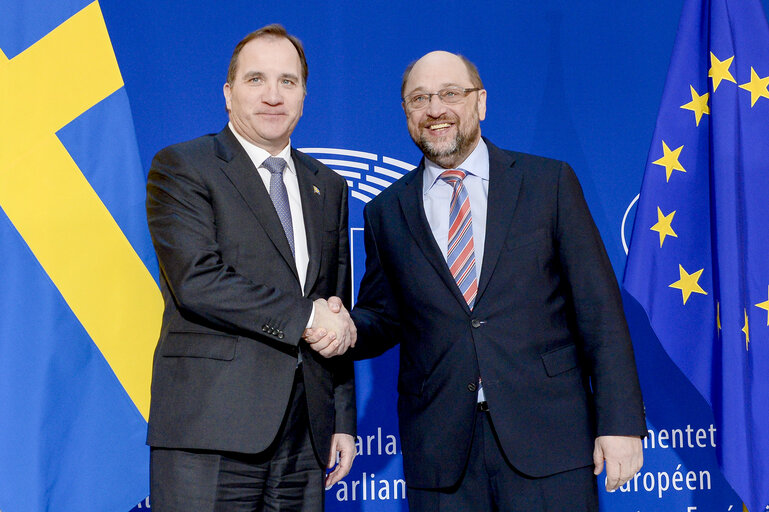 Official visit of the Prime Minister of Sweden to the European Parliament in Strasbourg.