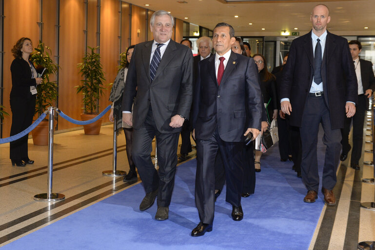 Fotografie 1: Visit of Ollanta HUMALA, President of Peru  to the European Parliament