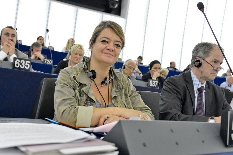 Photo 4: MEP Isabelle THOMAS in Plenary Session in Strasbourg