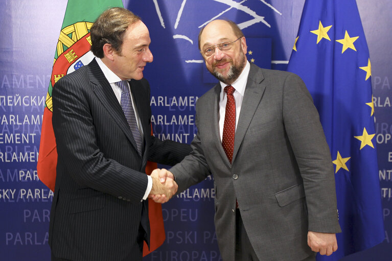 Martin SCHULZ - EP President meets with Paulo PORTAS, Minister of Foreign Affairs of Portugal