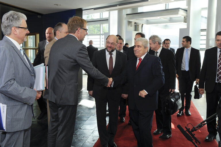 Fotografi 1: Welcoming of the President of Cyprus at the European Parliament in Strasbourg