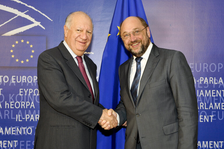 Martin SCHULZ - EP President meets with Ricardo LAGOS, UN Special Envoy on Climate Change (and former President of Chile)