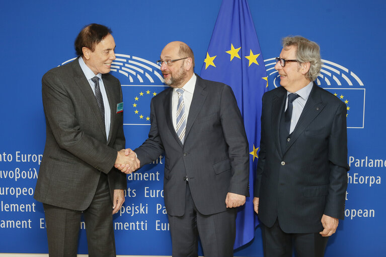 Martin SCHULZ - EP President meets with Prof Alon BEN-MEIR, Middle East peace process specialist at the University of New York