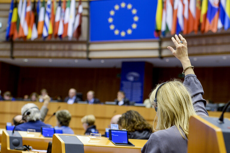 Fotografija 21: Plenary session week 21 2016 in Brussels.     Votes