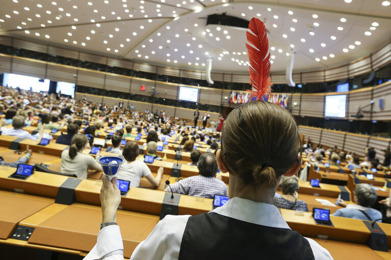 Suriet 1: Europe Day 2016 in Brussels. The European  Parliament opens its doors to the public - Opening session