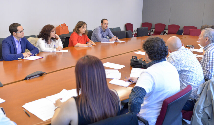 Fotogrāfija 17: Spanish MEPs from PP, IU, PODEMOS meet with workers representatives of Lactaris