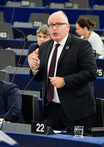 Photo 15: Plenary session week 40 2016 in Strasbourg - Preparation of the European Council meeting of 20 and 21 October 2016. Council and Commission statements