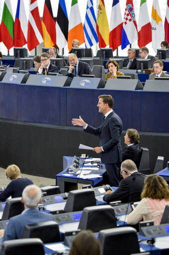 Foto 6: Official visit of Dutch Prime Minister to the European Parliament in Strasbourg. Review of the Dutch Presidency.