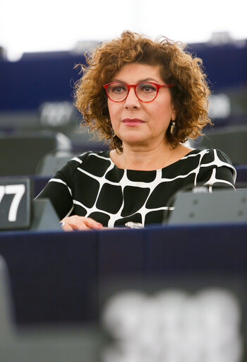 Michela GIUFFRIDA in plenary session week 47 2016 in Strasbourg