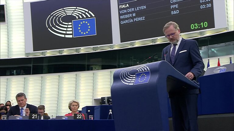 Presentation of the programme of activities of the Czech Presidency: opening statements by Petr FIALA, Czech Prime Minister and by Ursula von der LEYEN, President of the European Commission