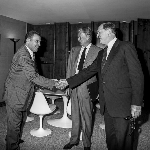 Lord Henry PLUMB - EP President receives guests at the European Parliament