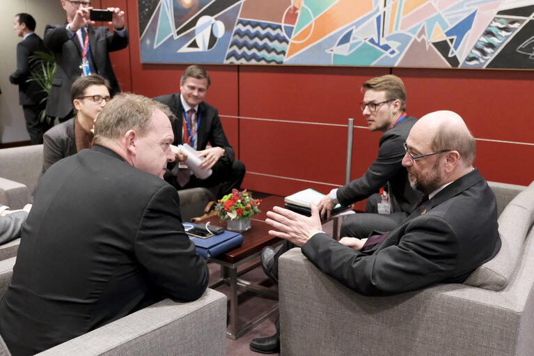 Martin SCHULZ - EP President meets with Lars Lokke RASMUSSEN, Danish Prime Minister