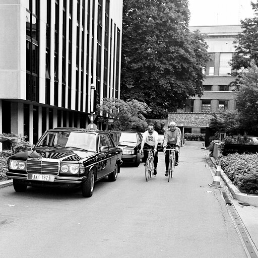 Dieter ROGALLA on his bicycle in June 1987, Europe without borders