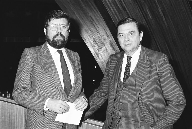 Foto 6: MEPs Francisco Antonio LUCAS PIRES and, Efthymios CHRISTODOULOU in the EP in Strasbourg