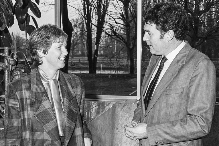 Zdjęcie 28: Mep Marie JEPSEN meets with a guest at the EP in Strasbourg