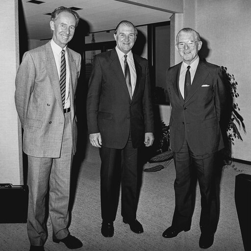 Lord Henry PLUMB - EP President receives a guest at the European Parliament