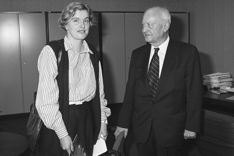 Foto 1: MEP Pierre PFLIMLIN with Walburga von HABSBURG in Strasbourg