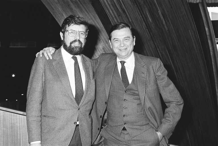 Foto 5: MEPs Francisco Antonio LUCAS PIRES and, Efthymios CHRISTODOULOU in the EP in Strasbourg