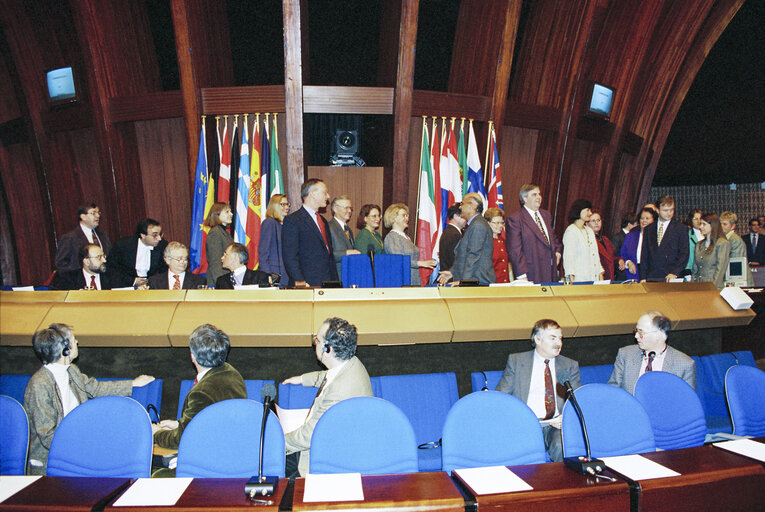 Fotografia 38: Arrival of the observers and MEPs for Sweden, Austria and FInland following the 1995 enlargement