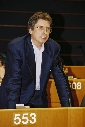 MEP Alexander LANGER during the plenary session at the European Parliament in Brussels.