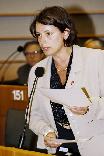 Foto 2: MEP Aline PAILLER during the plenary session at the European Parliament in Brussels.