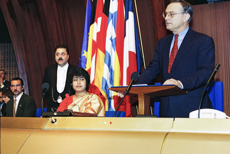 Plenary Session at the European Parliament in Strasbourg. Sakharov Prize 1994