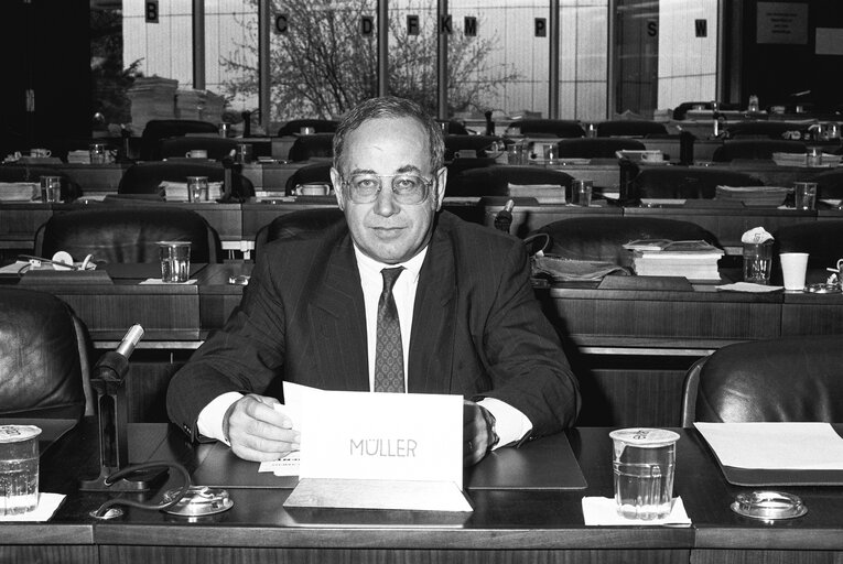 MEP Gunther MULLER in the EP in Strasbourg