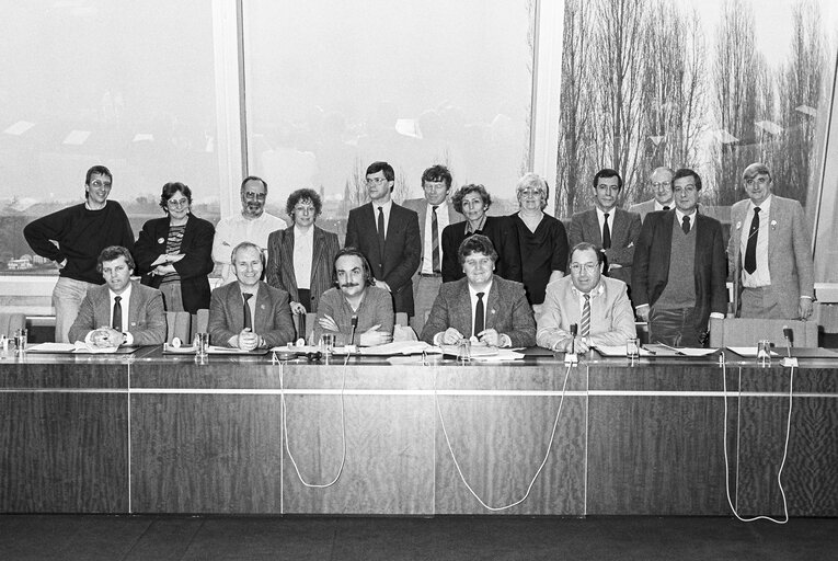 Family picture after the joint committee meeting at the EP in Strasbourg