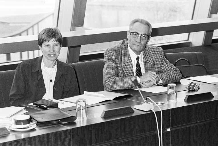 Meeting at the European Parliament in Strasbourg in November 1986