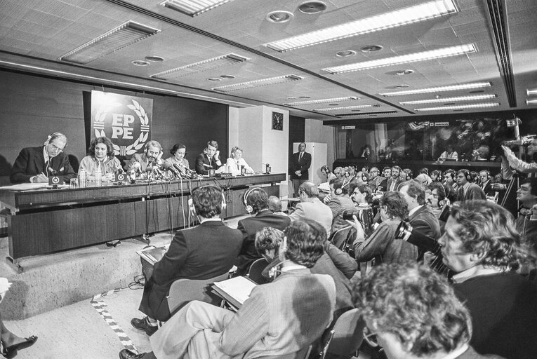 Press point at the European Parliament in Brussels after the hearing of Judge Falcone