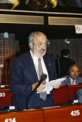 Giancarlo LIGABUE in plenary session in Strasbourg.