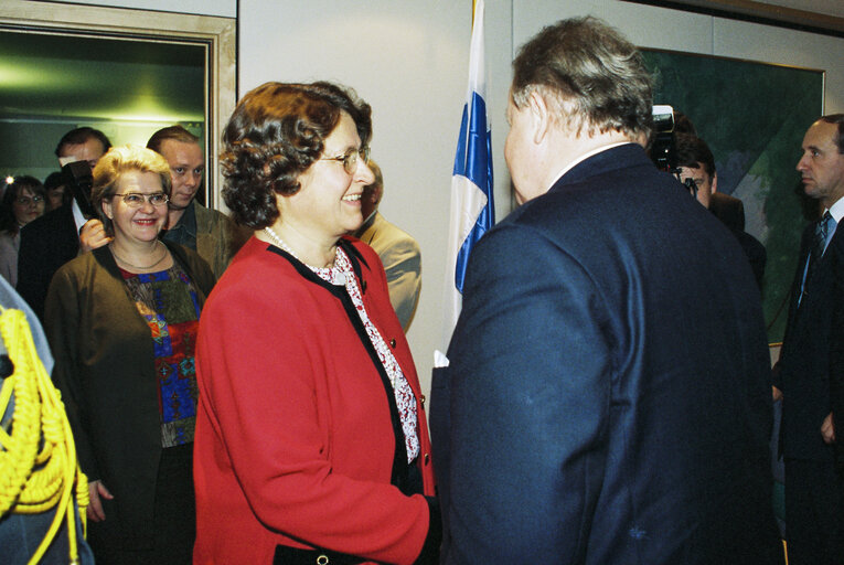 The President of Finland makes an official visit to the EP in Brussels - Meeting with Finnish MEPs