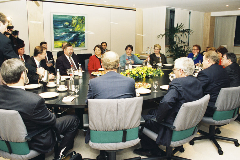 The President of Finland makes an official visit to the EP in Brussels - Meeting with Finnish MEPs