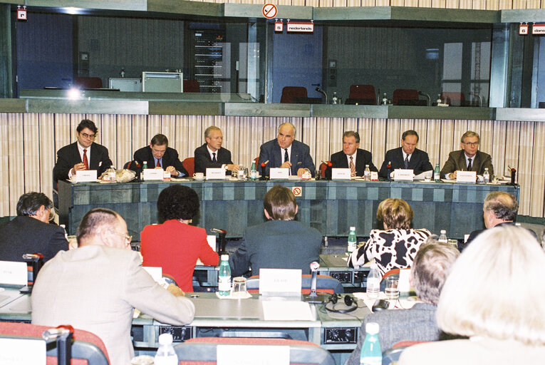 Meeting with Helmut KOHL, German Chancellor at the European Parliament in Strasbourg