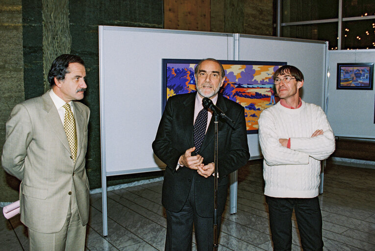 Photo 7: Paintings exhibition in Strasbourg hosted by French MEP Noel MAMERE